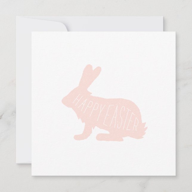 Modern Easter Bunny Card - Pink | Happy Easter (Front)