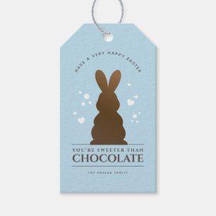 Modern Easter Chocolate Bunny Personalised Gift Tags