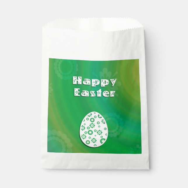 Modern Easter Egg Retro Paper Art Favour Bags (Front)