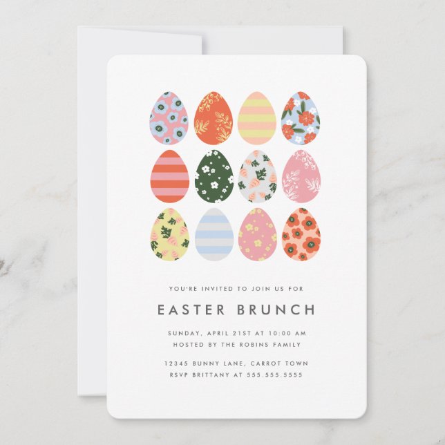 Modern Easter Eggs Invitation (Front)