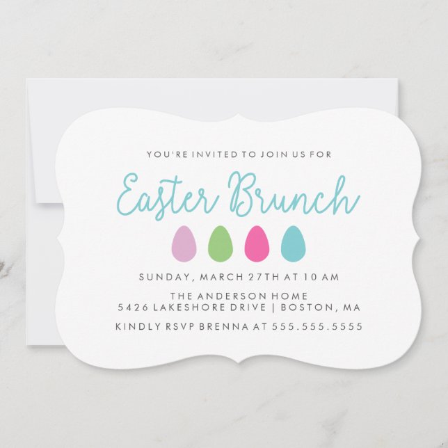 Modern Easter Eggs Invitation (Front)
