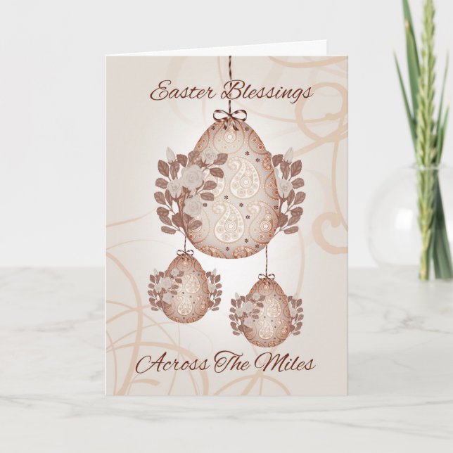 Modern Easter Greeting Card, Easter Blessings Holiday Card (Front)