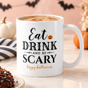 Modern Eat Drink and Be Scary Happy Halloween Coffee Mug