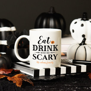 Modern Eat Drink and Be Scary Happy Halloween Coffee Mug