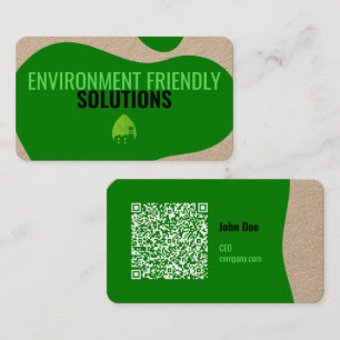 Modern Eco-Friendly Business Card with QR Code