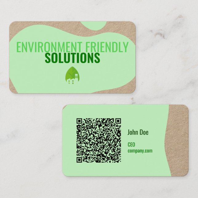 Modern Eco-Friendly Business Card with QR Code (Front/Back)