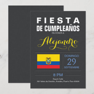 Modern: Ecuador Republic Party Invitation