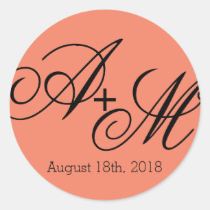 Modern Edge Monogram Classic Round Sticker