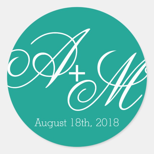 Modern Edge Monogram Classic Round Sticker (Front)