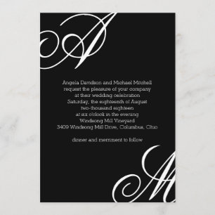 Modern Edge Monogram Wedding Invitation