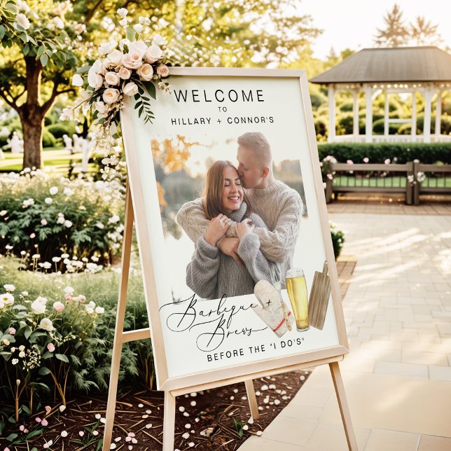 Modern Edgy Rehearsal Calligraphy BBQ & Brews  Poster (Creator Uploaded)