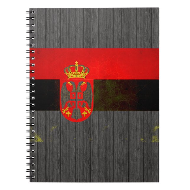Modern Edgy Serbian Flag Spiral Notebook (Front)