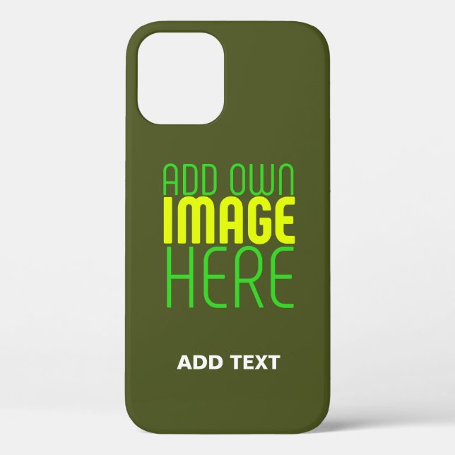 MODERN EDITABLE ARMY GREEN IMAGE TEXT TEMPLATE Case-Mate iPhone CASE (Back)