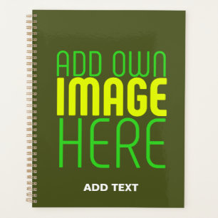 MODERN EDITABLE ARMY GREEN IMAGE TEXT TEMPLATE PLANNER