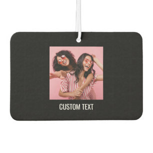 Modern Editable Black Minimal Text Design Template Car Air Freshener