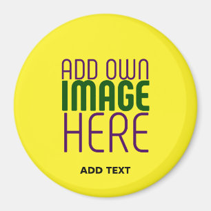 MODERN EDITABLE BRIGHT YELLOW IMAGE TEXT TEMPLATE MAGNET