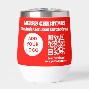 Modern Editable Business Logo QR Code Christmas