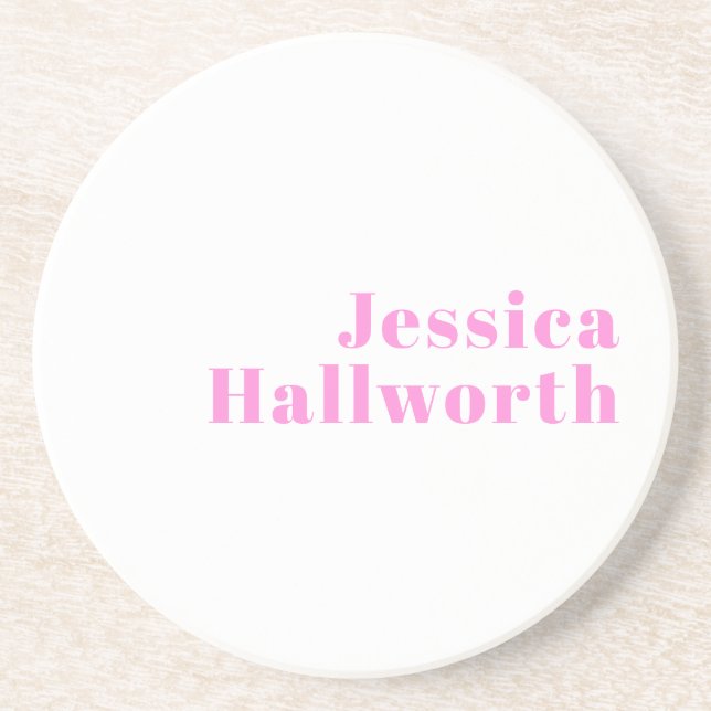 Modern Editable Business Name or First & Last Name Coaster (Front)