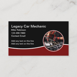 Modern Editable Car Mechanic Business Cards