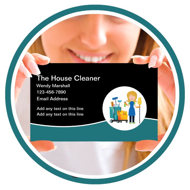 Modern Editable Cleaning Service Business Cards (Creator Uploaded)