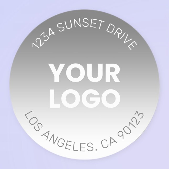 Modern Editable Colour Gradient & Your Logo Classic Round Sticker (Creator Uploaded)