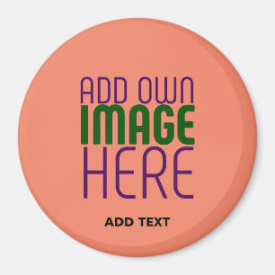MODERN EDITABLE CORAL ORANGE IMAGE TEXT TEMPLATE MAGNET