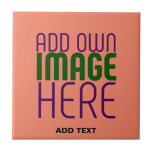 MODERN EDITABLE CORAL ORANGE IMAGE TEXT TEMPLATE TILE