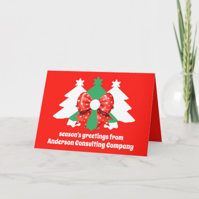 Modern Editable Corporate Christmas Tree Holiday Card (Front)
