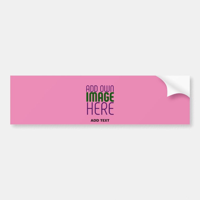 MODERN EDITABLE CUTE HOT PINK IMAGE TEXT TEMPLATE BUMPER STICKER (Front)