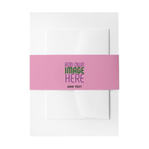 MODERN EDITABLE CUTE HOT PINK IMAGE TEXT TEMPLATE INVITATION BELLY BAND