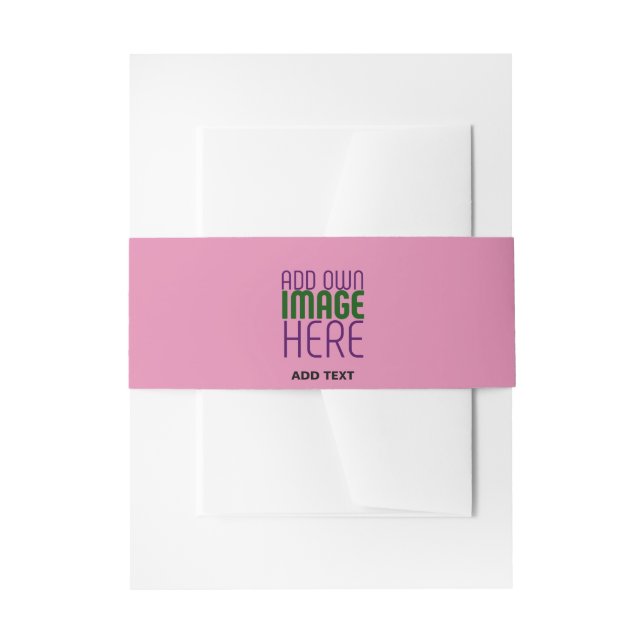 MODERN EDITABLE CUTE HOT PINK IMAGE TEXT TEMPLATE INVITATION BELLY BAND (Front Example)