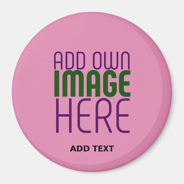 MODERN EDITABLE CUTE HOT PINK IMAGE TEXT TEMPLATE MAGNET (Front)