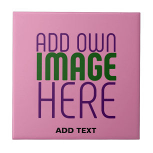 MODERN EDITABLE CUTE HOT PINK IMAGE TEXT TEMPLATE TILE