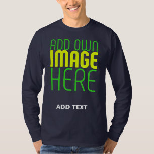 MODERN EDITABLE CUTE NAVY BLUE IMAGE TEXT TEMPLATE T-Shirt