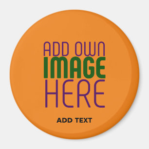 MODERN EDITABLE DARK ORANGE IMAGE TEXT TEMPLATE MAGNET