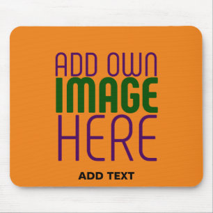 MODERN EDITABLE DARK ORANGE IMAGE TEXT TEMPLATE MOUSE PAD