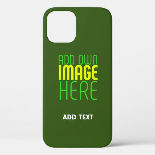 MODERN EDITABLE FOREST GREEN IMAGE TEXT TEMPLATE iPhone 12 CASE