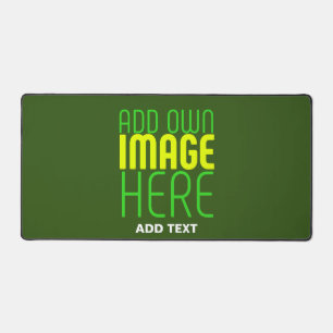 MODERN EDITABLE FOREST GREEN IMAGE TEXT TEMPLATE DESK MAT