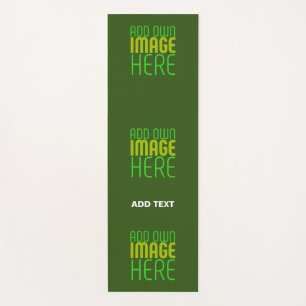 MODERN EDITABLE FOREST GREEN IMAGE TEXT TEMPLATE YOGA MAT