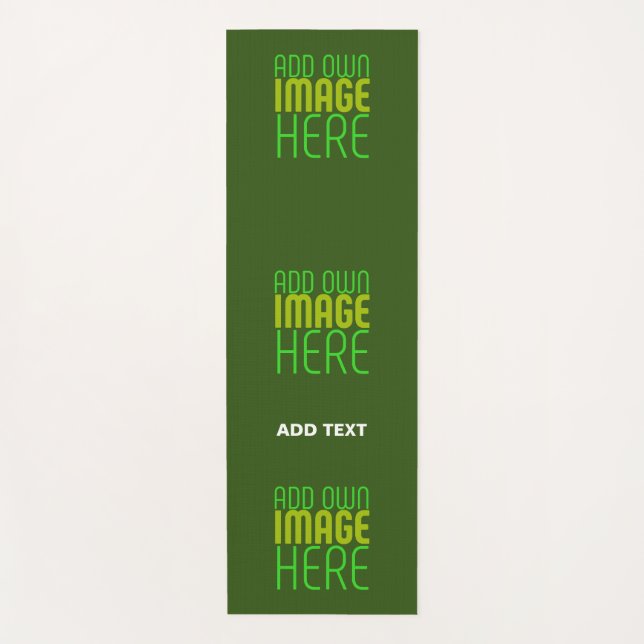 MODERN EDITABLE FOREST GREEN IMAGE TEXT TEMPLATE YOGA MAT (Front)