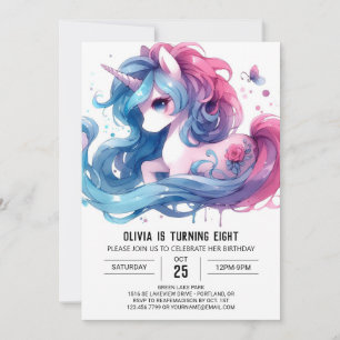 Modern Editable Horse Birthday Invitation