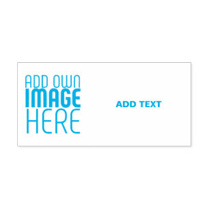 MODERN EDITABLE IMAGE TEXT TEMPLATE LIGHT BLUE SELF-INKING STAMP