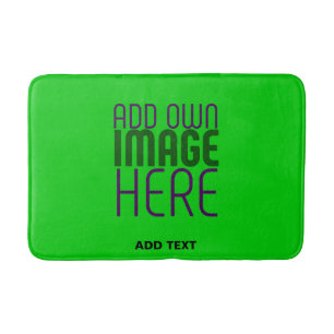 MODERN EDITABLE LIME GREEN IMAGE TEXT TEMPLATE BATH MAT