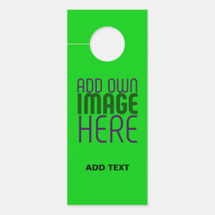 MODERN EDITABLE LIME GREEN IMAGE TEXT TEMPLATE DOOR HANGER