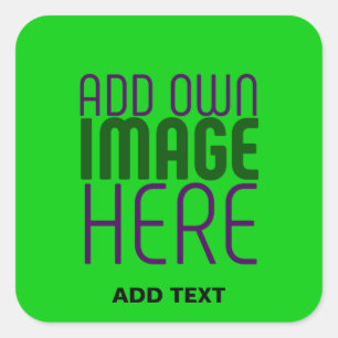 MODERN EDITABLE LIME GREEN IMAGE TEXT TEMPLATE SQUARE STICKER