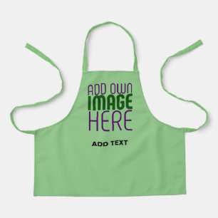 MODERN EDITABLE MINT GREEN IMAGE TEXT TEMPLATE APRON