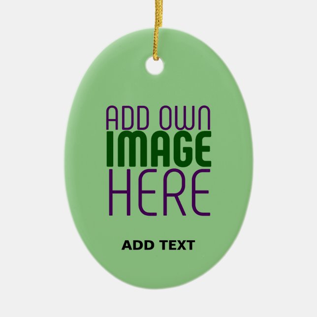  MODERN EDITABLE MINT GREEN IMAGE TEXT TEMPLATE CERAMIC TREE DECORATION (Front)
