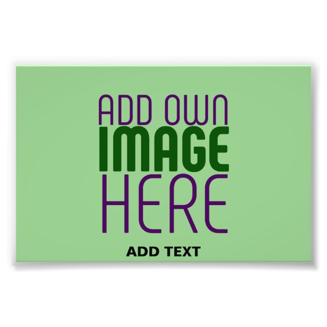 MODERN EDITABLE MINT GREEN IMAGE TEXT TEMPLATE PHOTO PRINT (Front)
