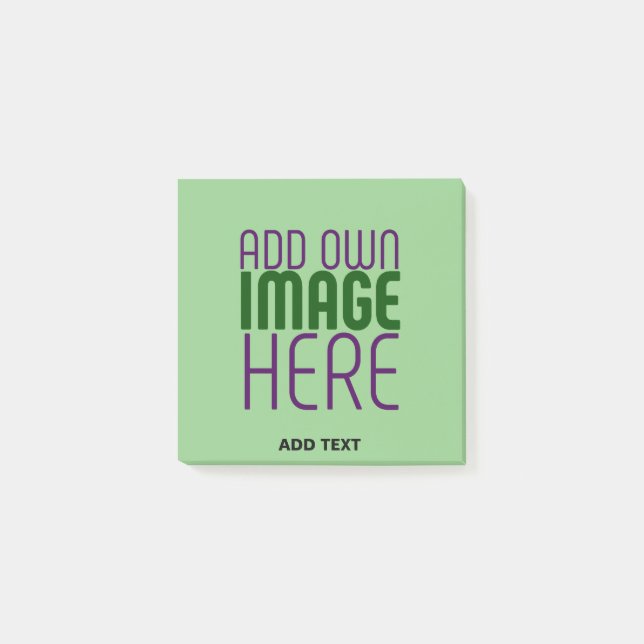 MODERN EDITABLE MINT GREEN IMAGE TEXT TEMPLATE POST-IT NOTES (Front)