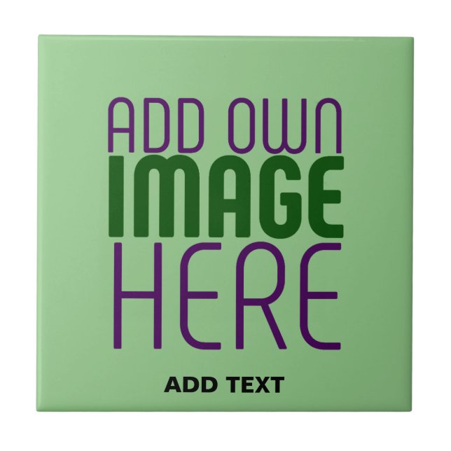  MODERN EDITABLE MINT GREEN IMAGE TEXT TEMPLATE TILE (Front)